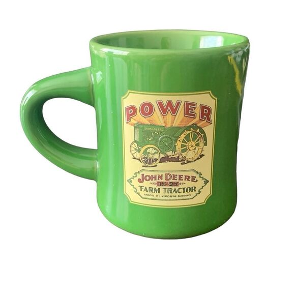 Vintage NOS John Deere The Model D 15-27 Tractor Ceramic Green Coffee Cup Mug - Picture 3 of 13